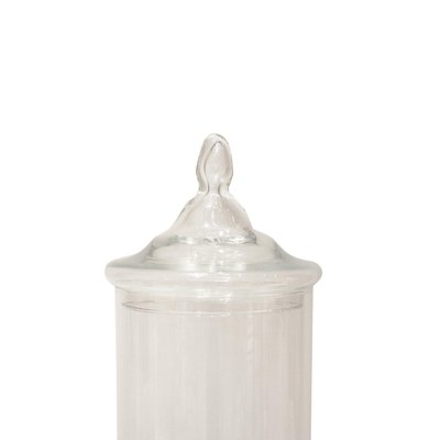 Vintage Glass Apothecary Vase with Lid, Italy, 1950-UZ-1057537