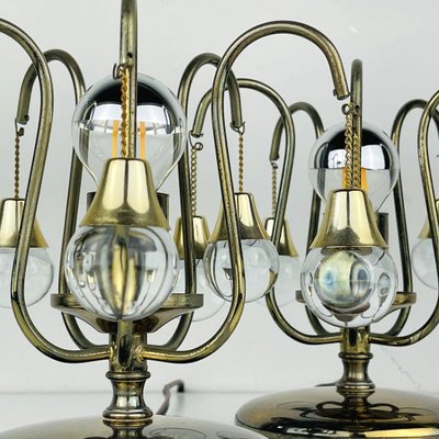 Vintage Glass Ball Table Lamps, Italy, 1960s, Set of 2-WQC-1216031