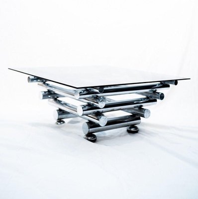 Vintage Glass Bamboo Coffee Table from Cassina, 1970s-ZCI-752017