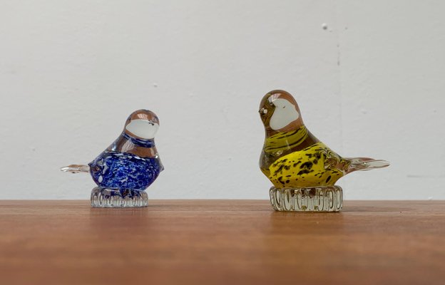 Vintage Glass Bird Sculptures, Set of 2-UAH-984542