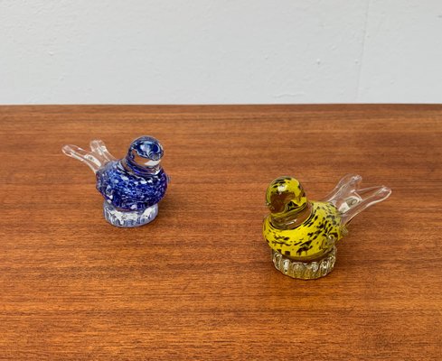 Vintage Glass Bird Sculptures, Set of 2-UAH-984542