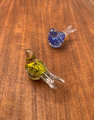 Vintage Glass Bird Sculptures, Set of 2-UAH-984542