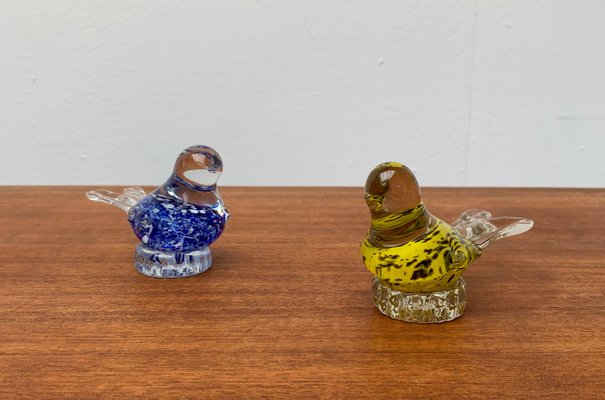 Vintage Glass Bird Sculptures, Set of 2-UAH-984542