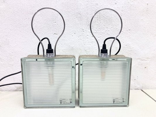 Vintage Glass Block Table Lamps from Stiletto, 1990s, Set of 2-AET-2030183