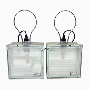 Vintage Glass Block Table Lamps from Stiletto, 1990s, Set of 2-AET-2030183