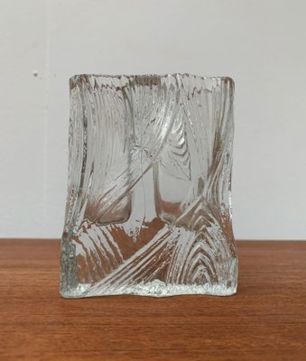 Vintage Glass Block Vase-UAH-1132038