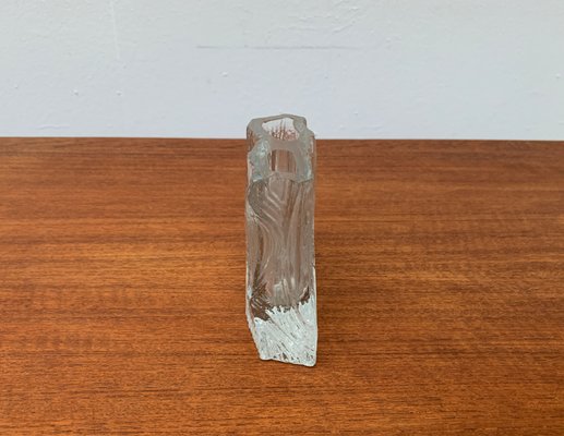 Vintage Glass Block Vase-UAH-1132038