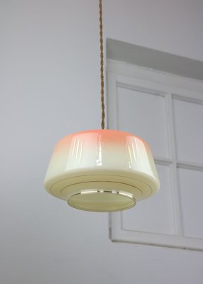 Vintage Glass & Brass Salmon Pendant Lamp-HGJ-974860