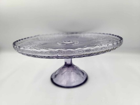 Vintage Glass Cake Platter from New Look, 1970s-CAQ-1368136