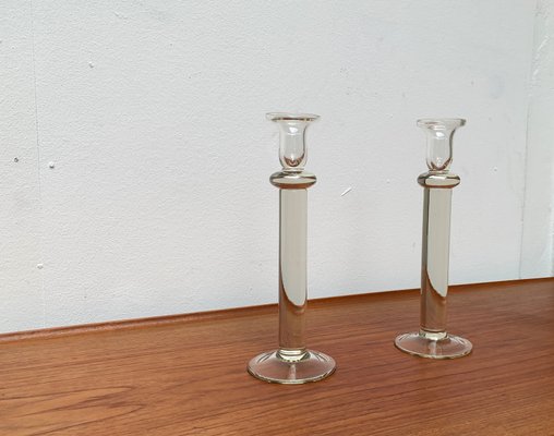 Vintage Glass Candleholder, 1970s, Set of 2-UAH-1377561