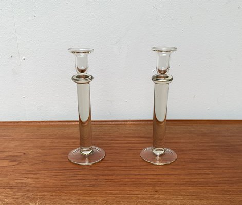 Vintage Glass Candleholder, 1970s, Set of 2-UAH-1377561