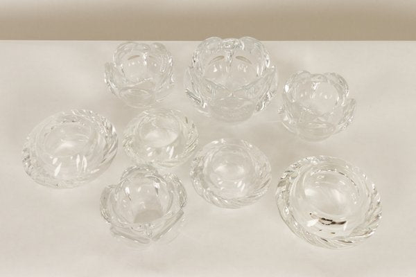 Vintage Glass Candleholders from Holmegaard, 1980s, Set of 8-WIX-685902