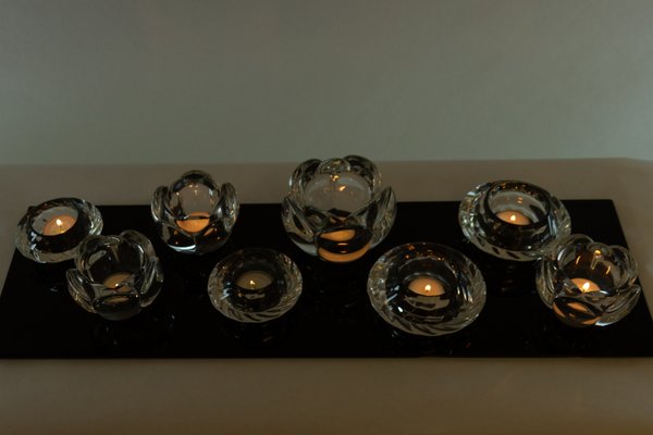 Vintage Glass Candleholders from Holmegaard, 1980s, Set of 8-WIX-685902