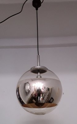 Vintage Glass & Chrome Ceiling Lamp from Hoffmeister- Leuchten, 1970s-HOI-875466