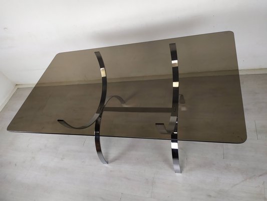 Vintage Glass Chrome Office Desk, 1970s-EAD-1363713