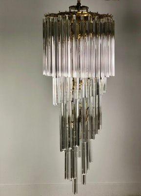 Vintage Glass Crystals Cascade Chandelier in the Style of Paolo Venini, 1980s-RWZ-1181069