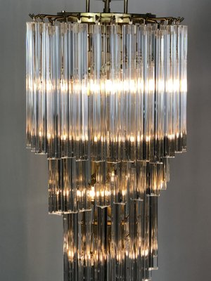 Vintage Glass Crystals Cascade Chandelier in the Style of Paolo Venini, 1980s-RWZ-1181069