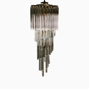 Vintage Glass Crystals Cascade Chandelier in the Style of Paolo Venini, 1980s-RWZ-1181069