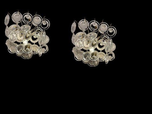 Vintage Glass Disc Sconces, 1960s, Set of 2-JJC-1775278