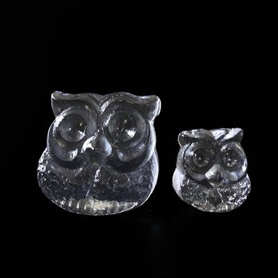 Vintage Glass Figure of an Owl by Lars Hellsten-JKV-2031850