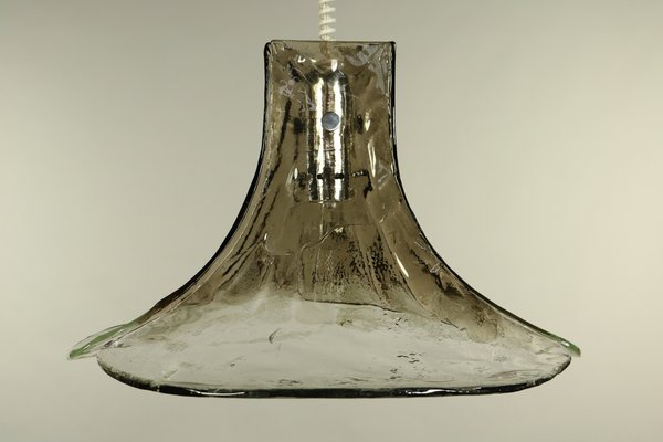 Vintage Glass Gingko Leaf Pendant Lamp from Kalmar Franken KG, 1960s-FUP-658882