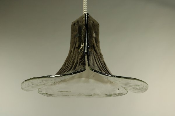 Vintage Glass Gingko Leaf Pendant Lamp from Kalmar Franken KG, 1960s-FUP-658882