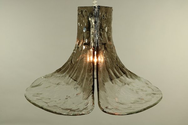 Vintage Glass Gingko Leaf Pendant Lamp from Kalmar Franken KG, 1960s-FUP-658882