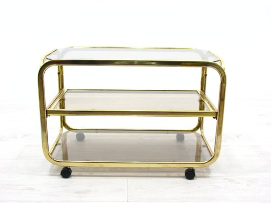 Vintage Glass & Metal Bar Trolley, 1980s-WVA-1142591