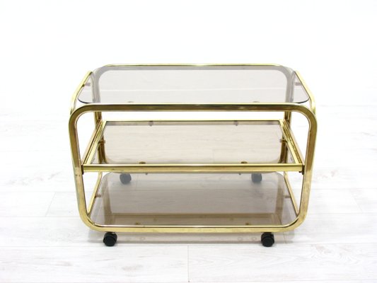 Vintage Glass & Metal Bar Trolley, 1980s-WVA-1142591