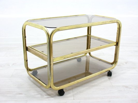 Vintage Glass & Metal Bar Trolley, 1980s-WVA-1142591