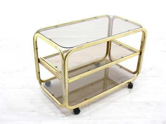 Vintage Glass & Metal Bar Trolley, 1980s-WVA-1142591