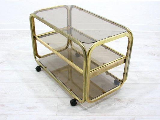 Vintage Glass & Metal Bar Trolley, 1980s-WVA-1142591