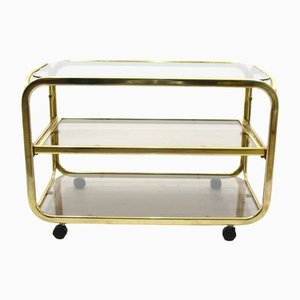 Vintage Glass & Metal Bar Trolley, 1980s-WVA-1142591