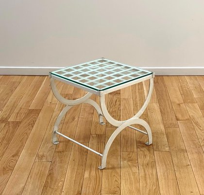 Vintage Glass & Metal Coffee Table-NMC-1453454