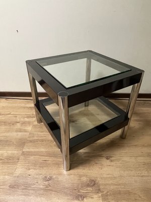 Vintage Glass & Metal Coffee Table, 1930s-JHL-1396965