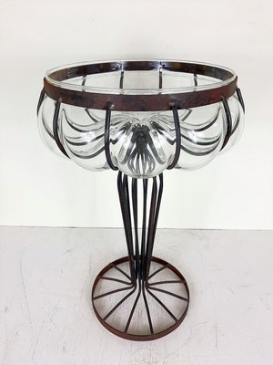 Vintage Glass Metal Vase, 1970s-WQC-843019