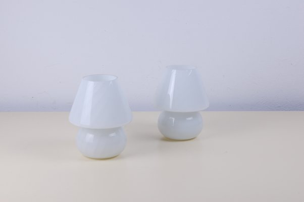 Vintage Glass Mushroom Milk Lamps, Set of 2-XSG-1251537