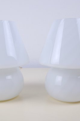 Vintage Glass Mushroom Milk Lamps, Set of 2-XSG-1251537