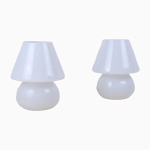 Vintage Glass Mushroom Milk Lamps, Set of 2-XSG-1251537