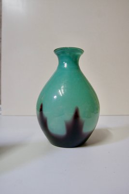 Vintage Glass Paste Vase with Gradient of Blue and Purple, France, 1930s-DKT-2020621