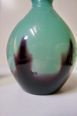 Vintage Glass Paste Vase with Gradient of Blue and Purple, France, 1930s-DKT-2020621