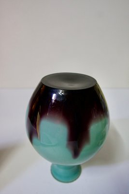 Vintage Glass Paste Vase with Gradient of Blue and Purple, France, 1930s-DKT-2020621