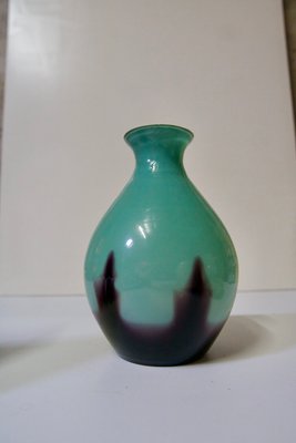 Vintage Glass Paste Vase with Gradient of Blue and Purple, France, 1930s-DKT-2020621