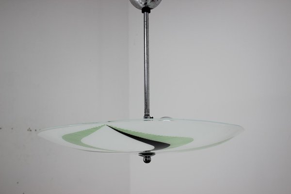 Vintage Glass Pendant Lamp, 1980s-TZ-602193