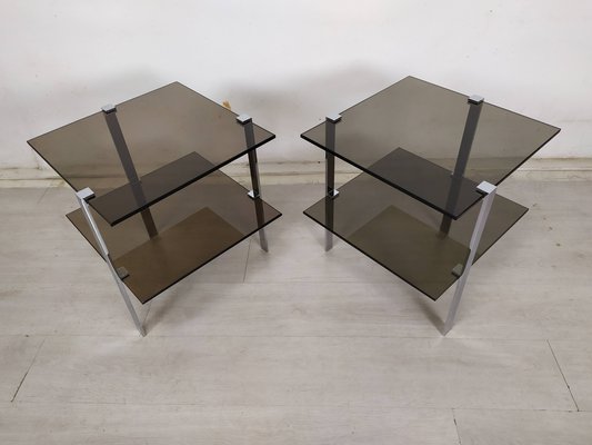 Vintage Glass Sofa Tables, 1970s, Set of 2-EAD-1768602