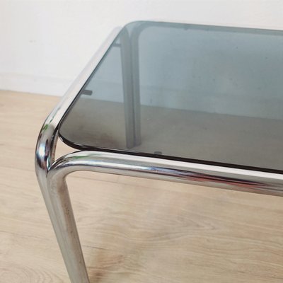 Vintage Glass Table with Chrome Tubular Frame from Soto, Spain, 1965-WK-2016627