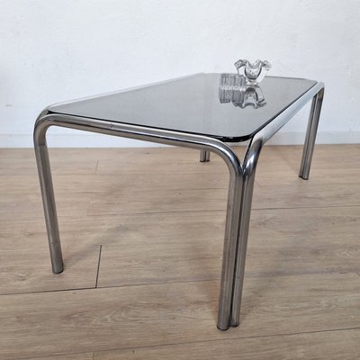 Vintage Glass Table with Chrome Tubular Frame from Soto, Spain, 1965-WK-2016627