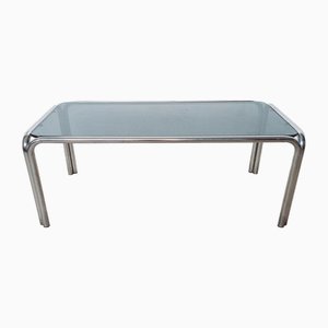 Vintage Glass Table with Chrome Tubular Frame from Soto, Spain, 1965-WK-2016627