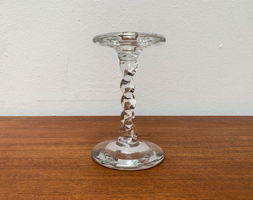 Vintage Glass Twisted Candle Stick Holder, 1970s-UAH-1338274