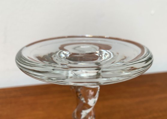 Vintage Glass Twisted Candle Stick Holder, 1970s-UAH-1338274